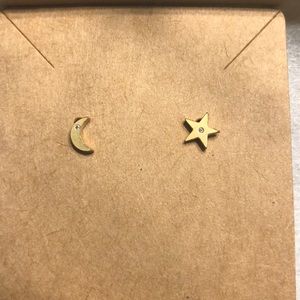 Moon & Star Mismatched Stud Earrings